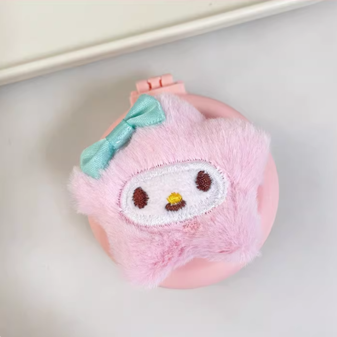 SANRIO PLUSH DOUBLE-SIDED MIRROR COMPACT - 4 OPTIONS