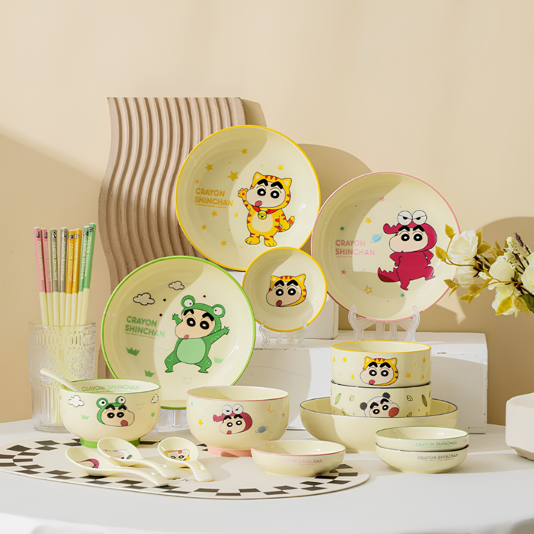CRAYON SHIN-CHAN ANIMAL SERIES TABLEWARE SET 5PCS - 3 OPTIONS