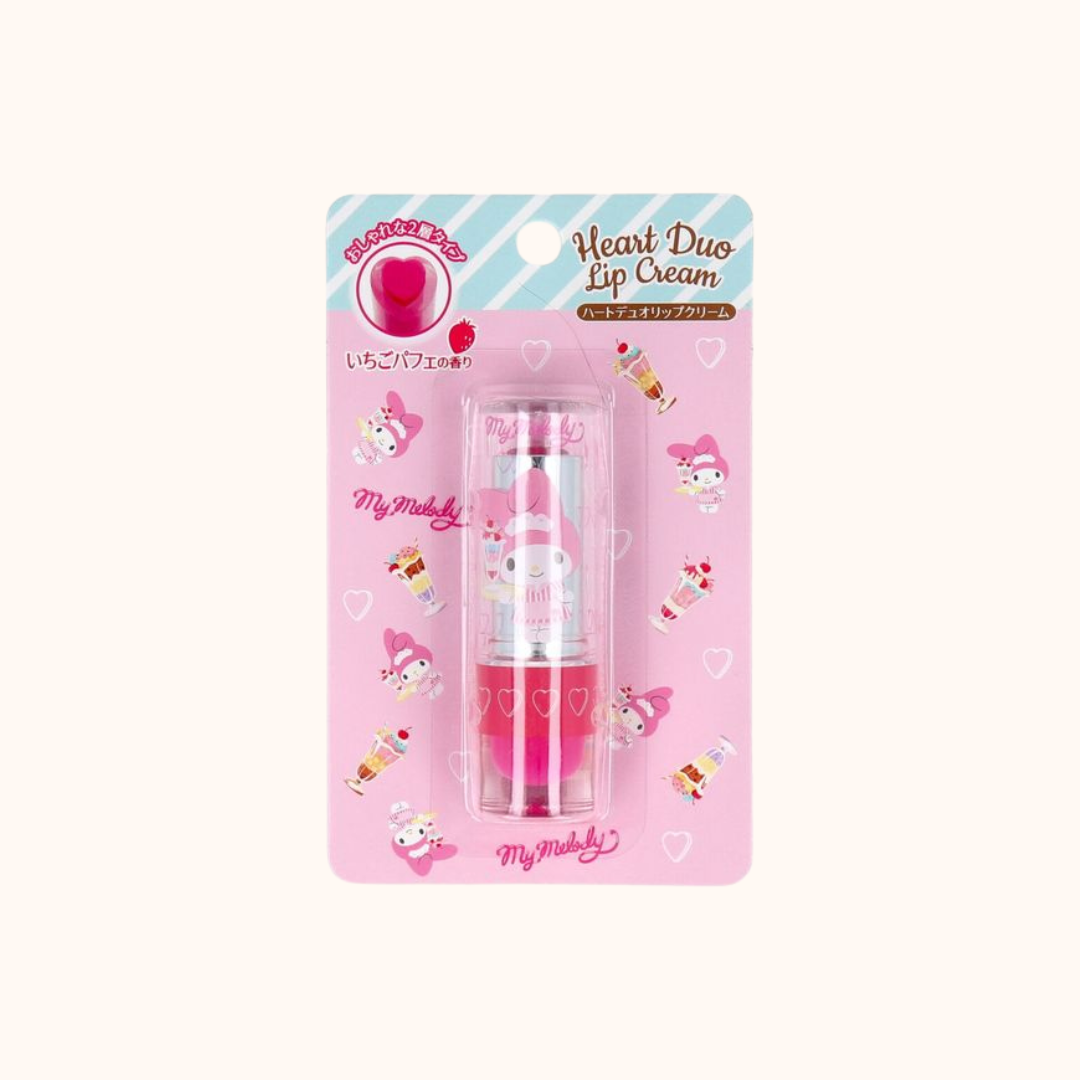 PIERAS MY MELODY HEART DUO LIP CREAM STRAWBERRY PARFAIT SCENT 3.5G