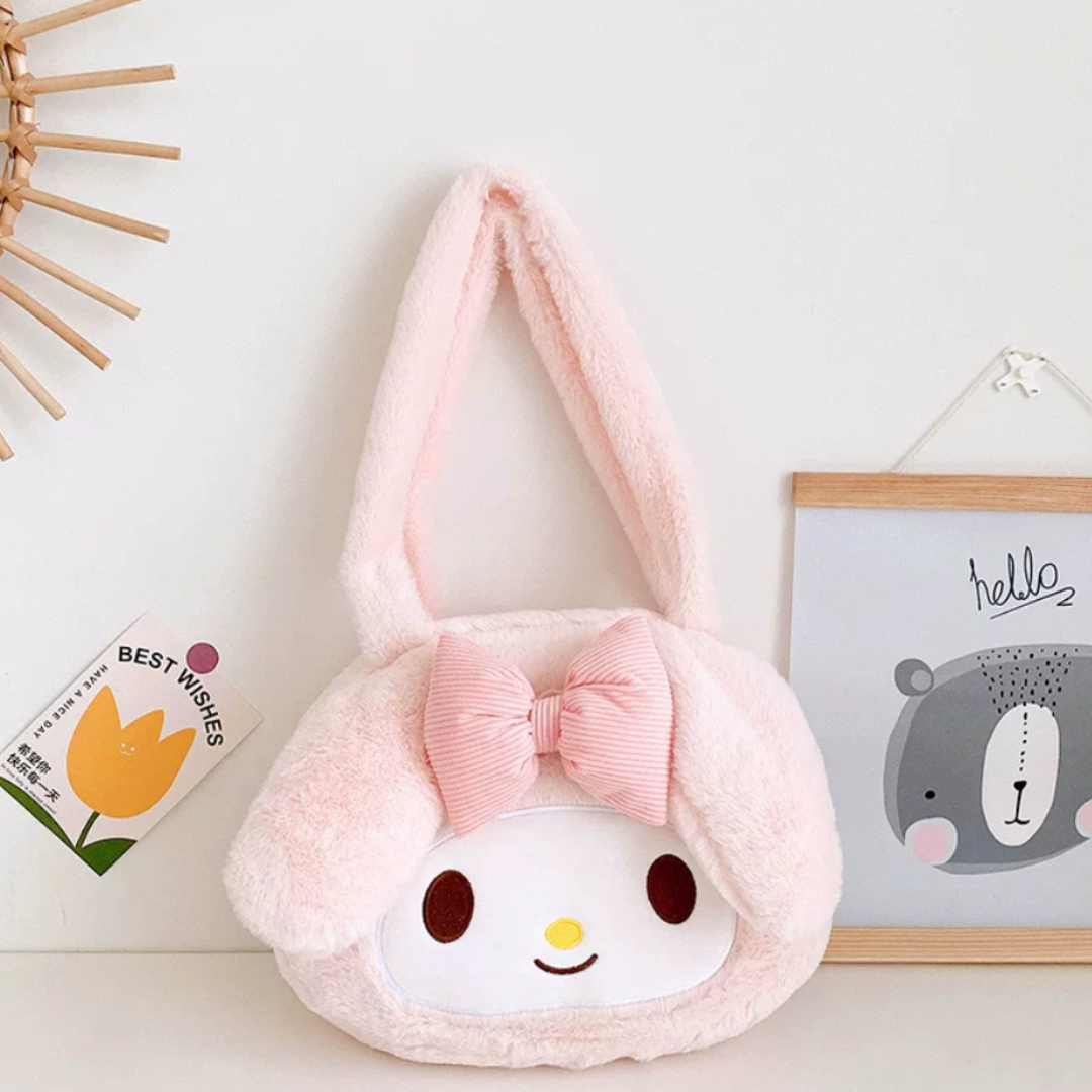 SANRIO PLUSH TOTE SHOULDER BAG - 2 OPTIONS