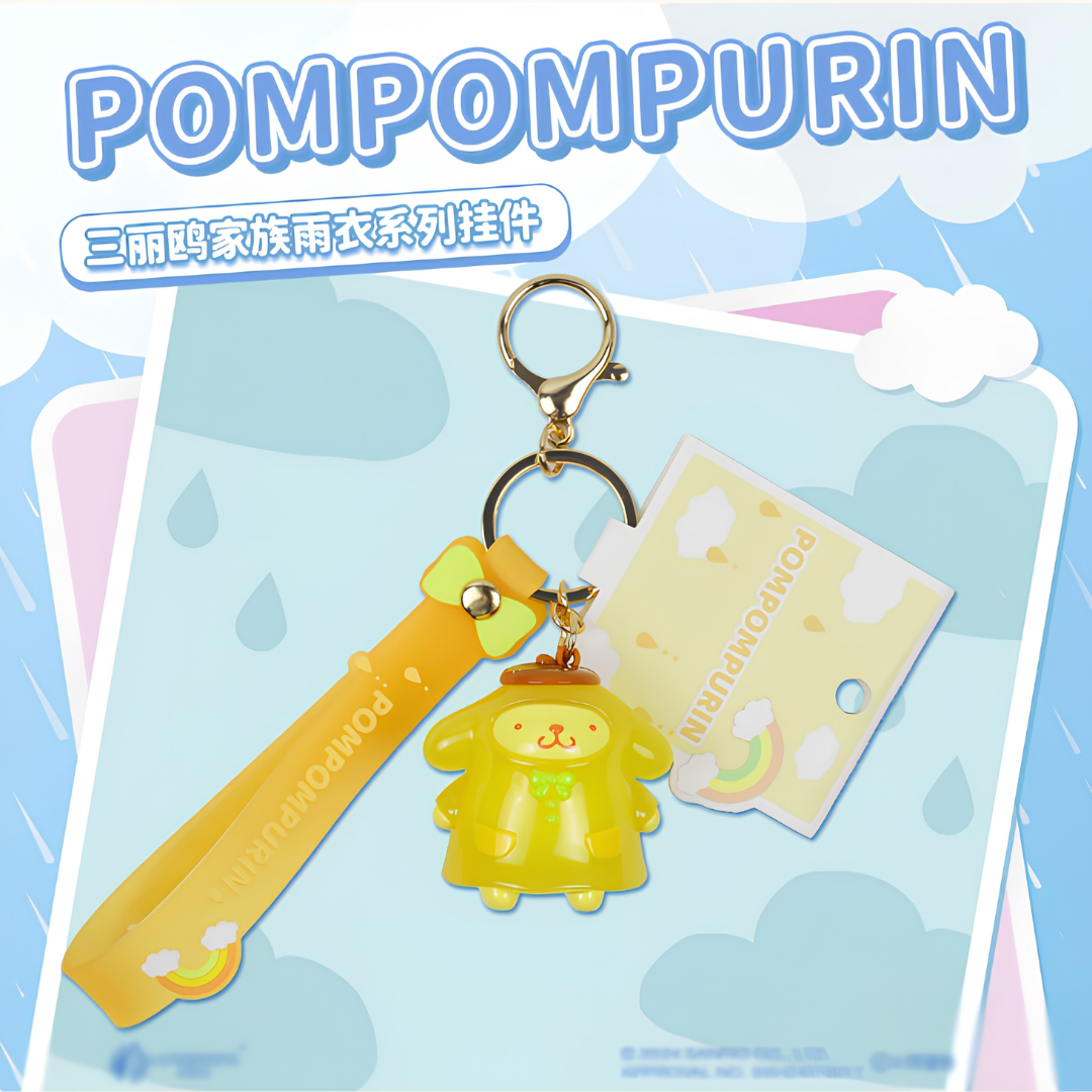 PORTE-CLÉS PENDENTIF SÉRIE IMPERMÉABLE SANRIO - 4 OPTIONS