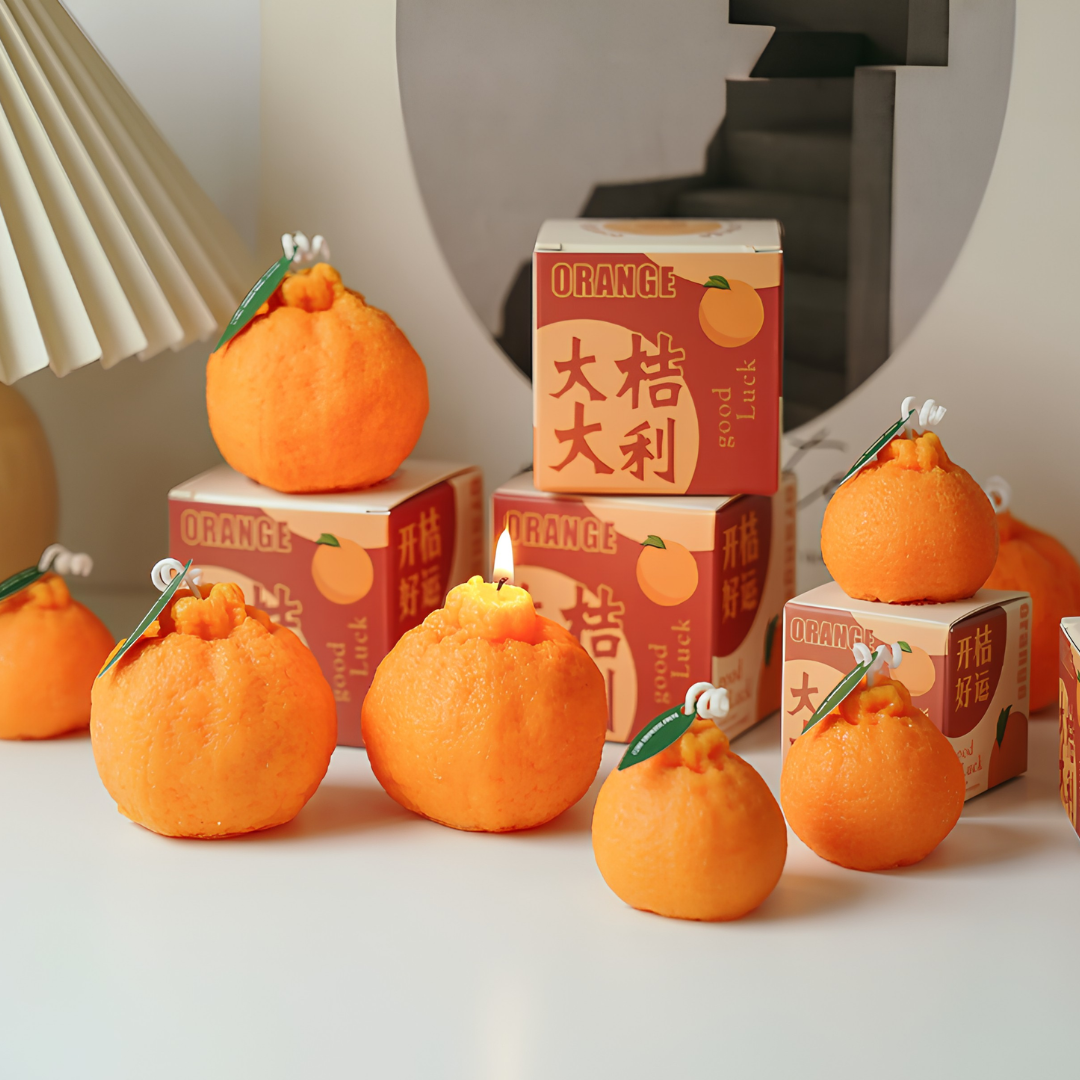 ORANGE SCENTED CANDLE - 2 OPTIONS