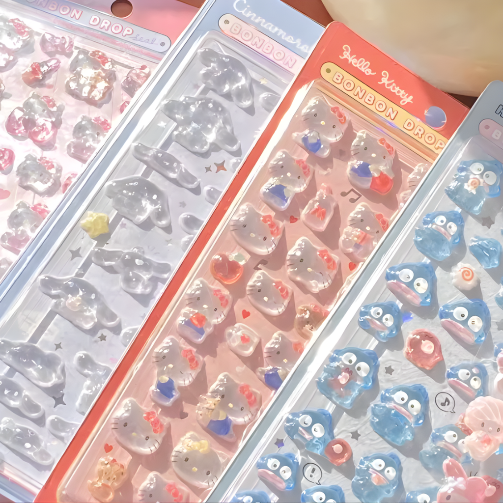 SANRIO CUTE 3D EMBOSSED STICKERS - 6 OPTIONS
