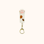 HASHY CAT PAW WHITE CONTACTLESS BUTTON KEYCHAIN