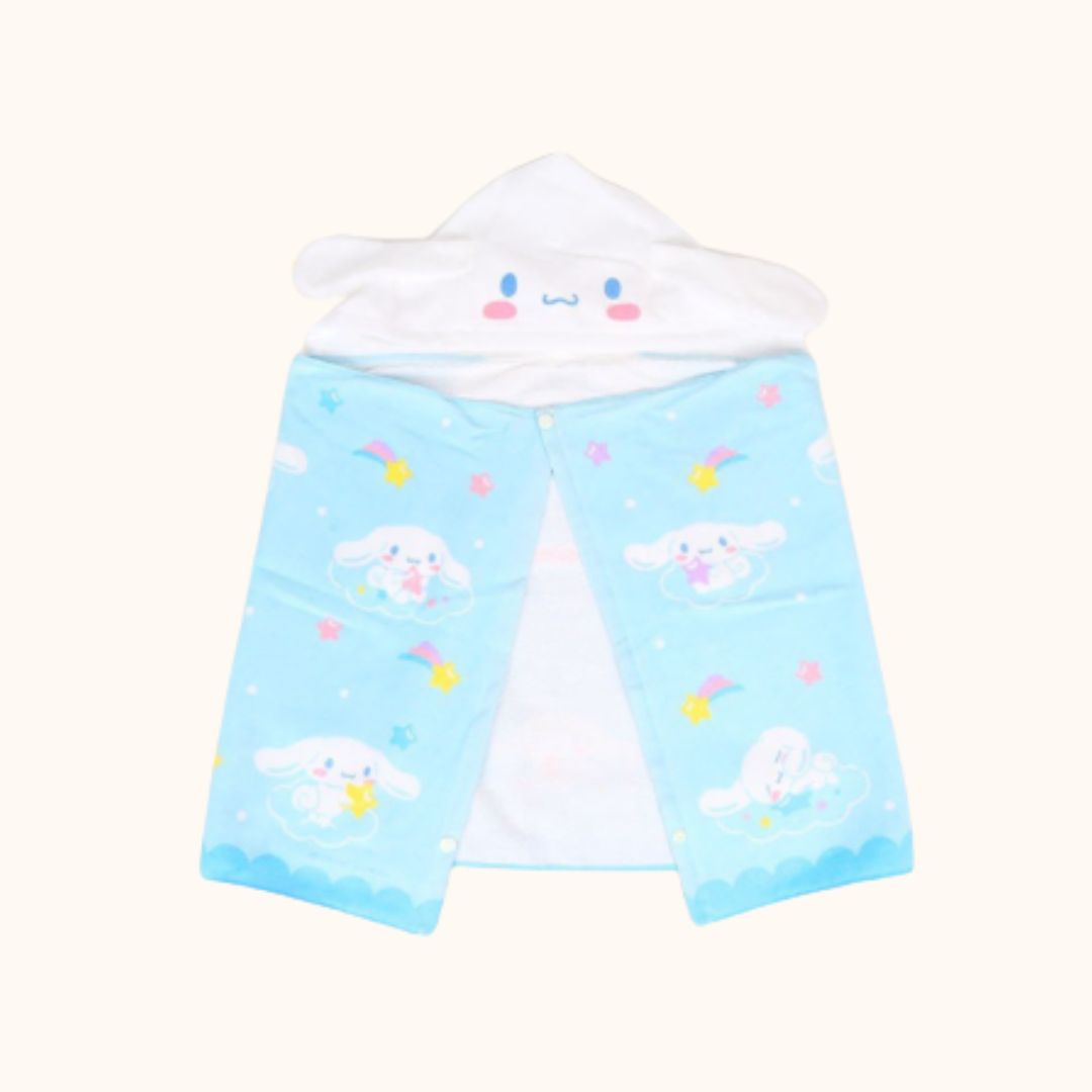 SANRIO CINNAMOROLL HOODED TOWEL CLOVER DESIGN