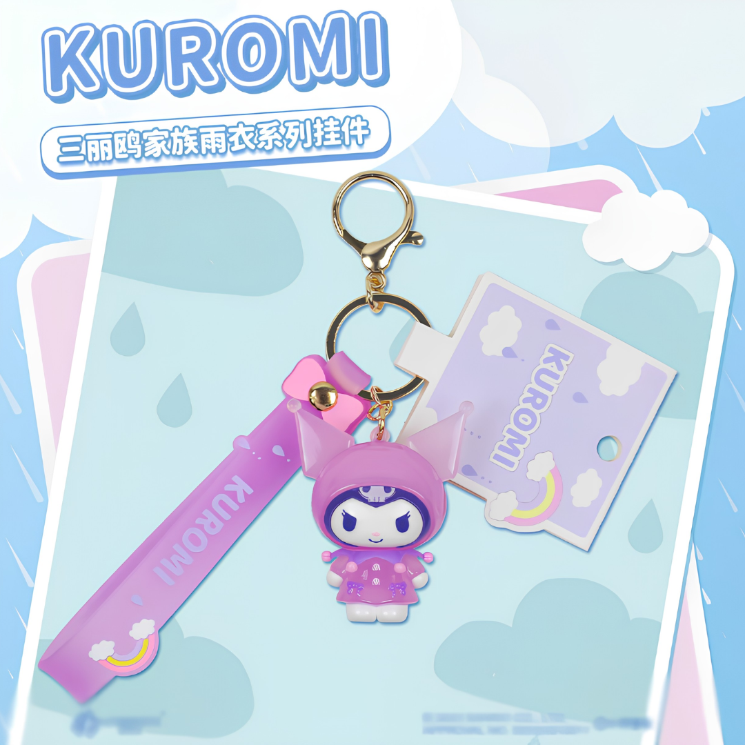 PORTE-CLÉS PENDENTIF SÉRIE IMPERMÉABLE SANRIO - 4 OPTIONS