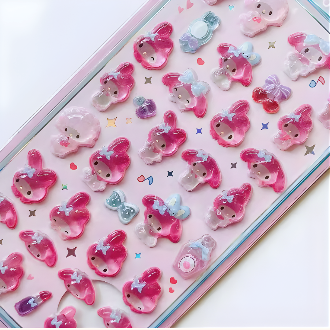 SANRIO CUTE 3D EMBOSSED STICKERS - 6 OPTIONS
