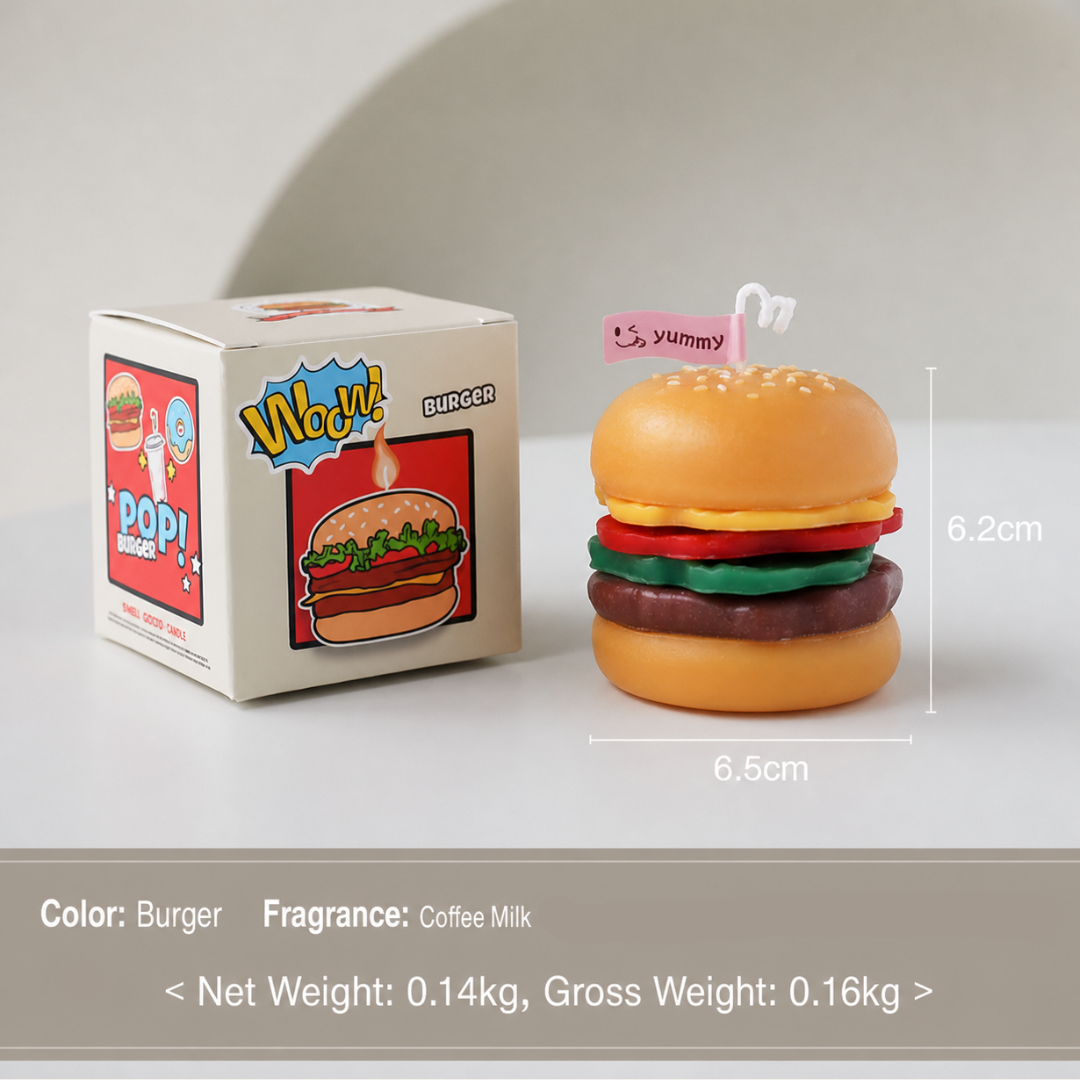 CHICKEN HAMBURGER NOVELTY CANDLE - 2 OPTIONS