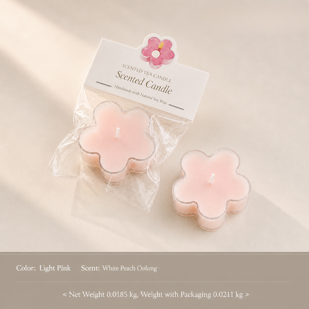 FLOWER-SHAPED TEA LIGHT CANDLE - 3 OPTIONS