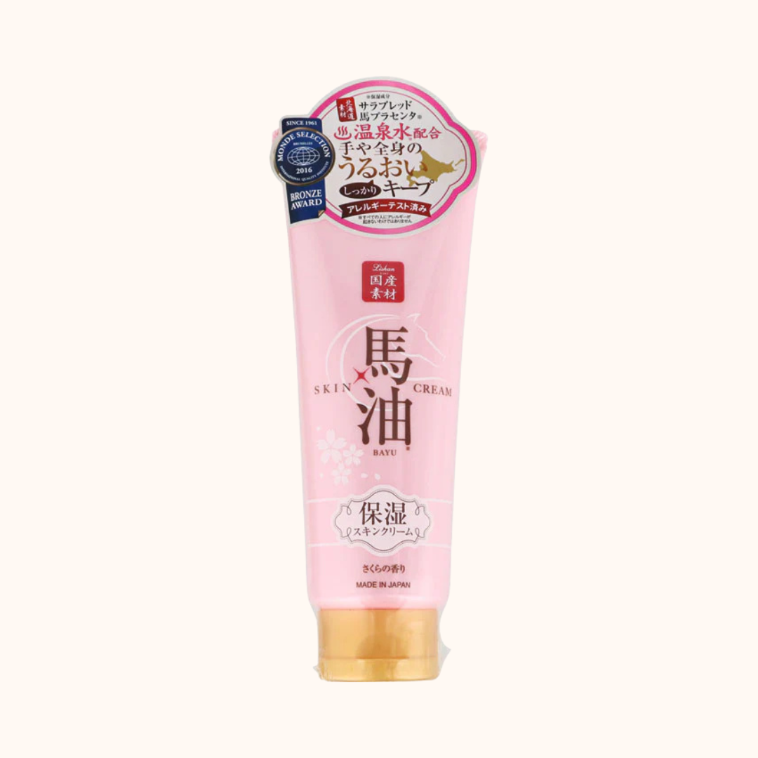 LISHAN HOKKAIDO HORSE OIL MOISTURIZING SKIN CREAM SAKURA VERSION 200G