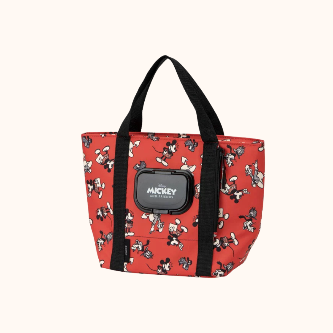 SKATER INSULATED LUNCH BAG WITH WET TISSUE POCKET MICKEY MOUSE