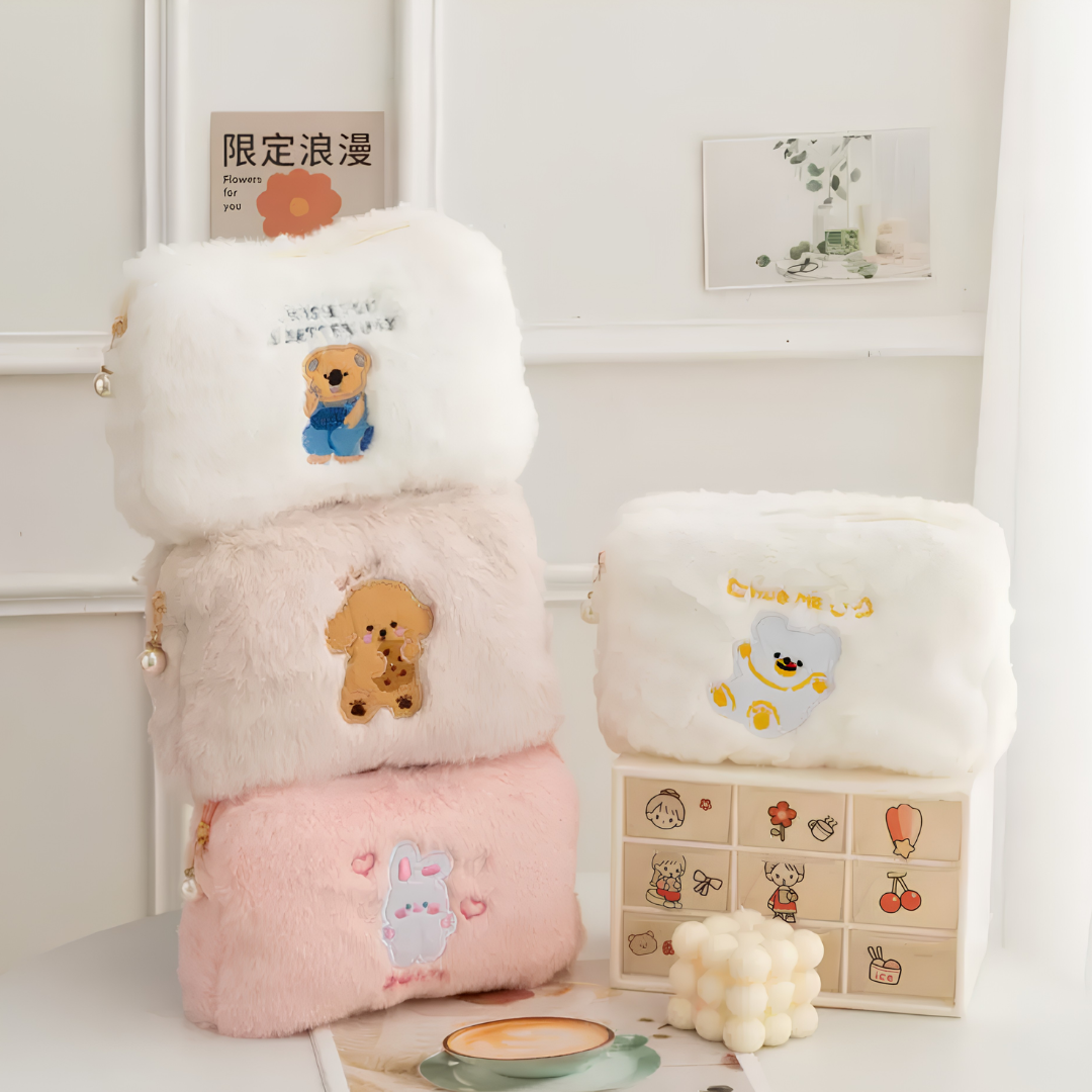 CUTE BEAR PLUSH PENCIL CASE