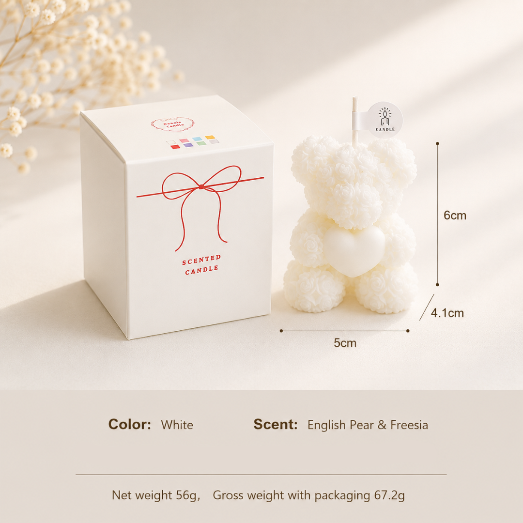 BOUGIE PARFUMÉE OURS ROSE - 7 OPTIONS