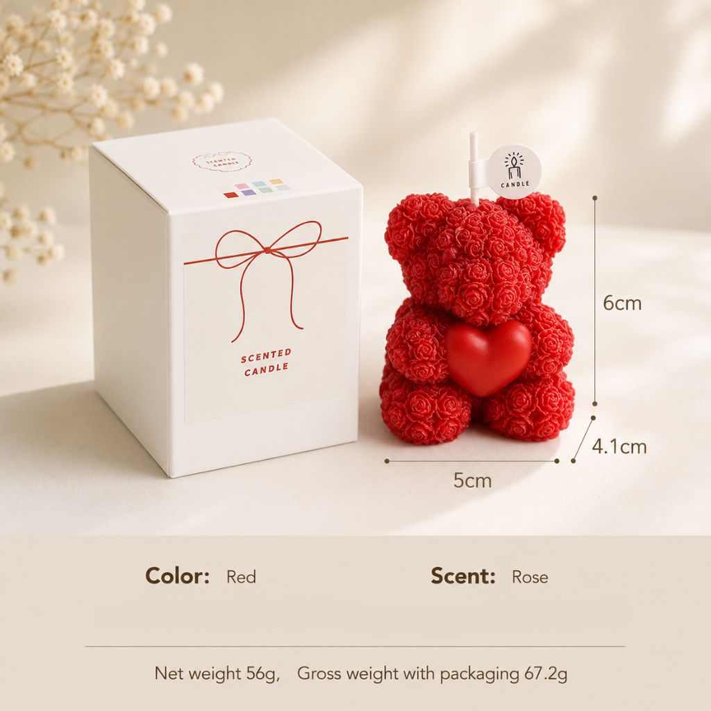 ROSE BEAR SCENTED CANDLE - 7 OPTIONS