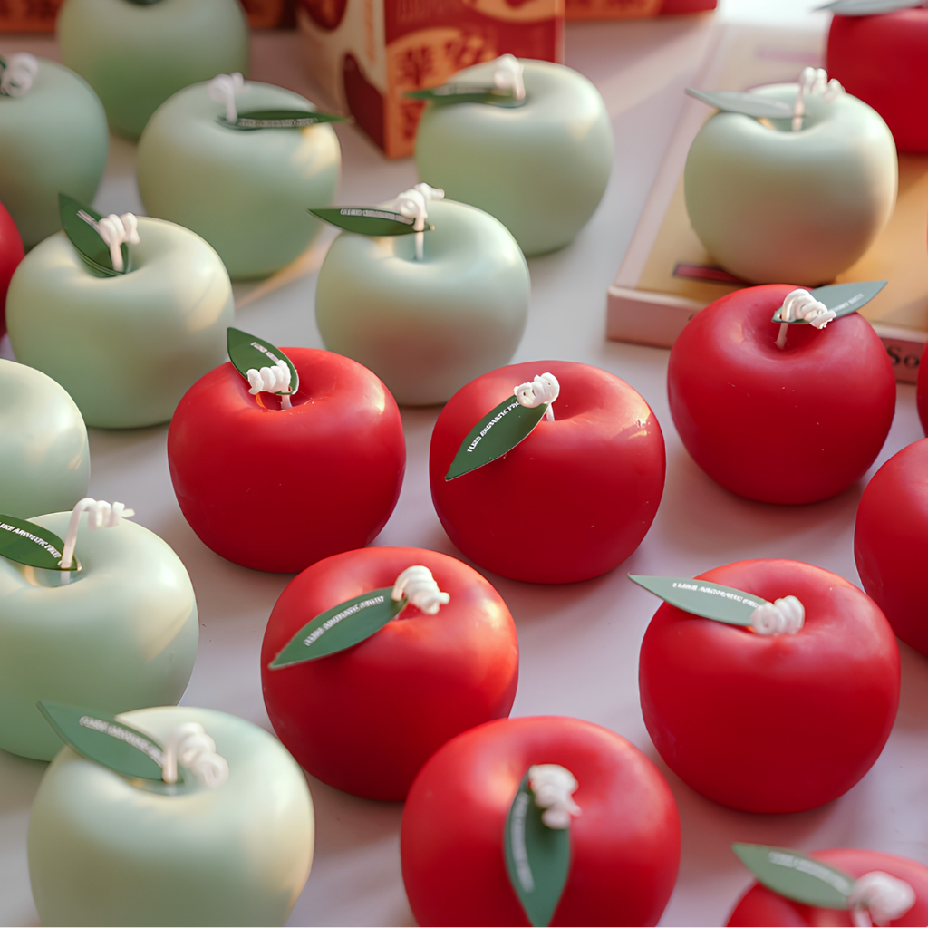 APPLE-SHAPED TROPICAL FRUIT SCENTED CANDLE - 2 OPTIONS