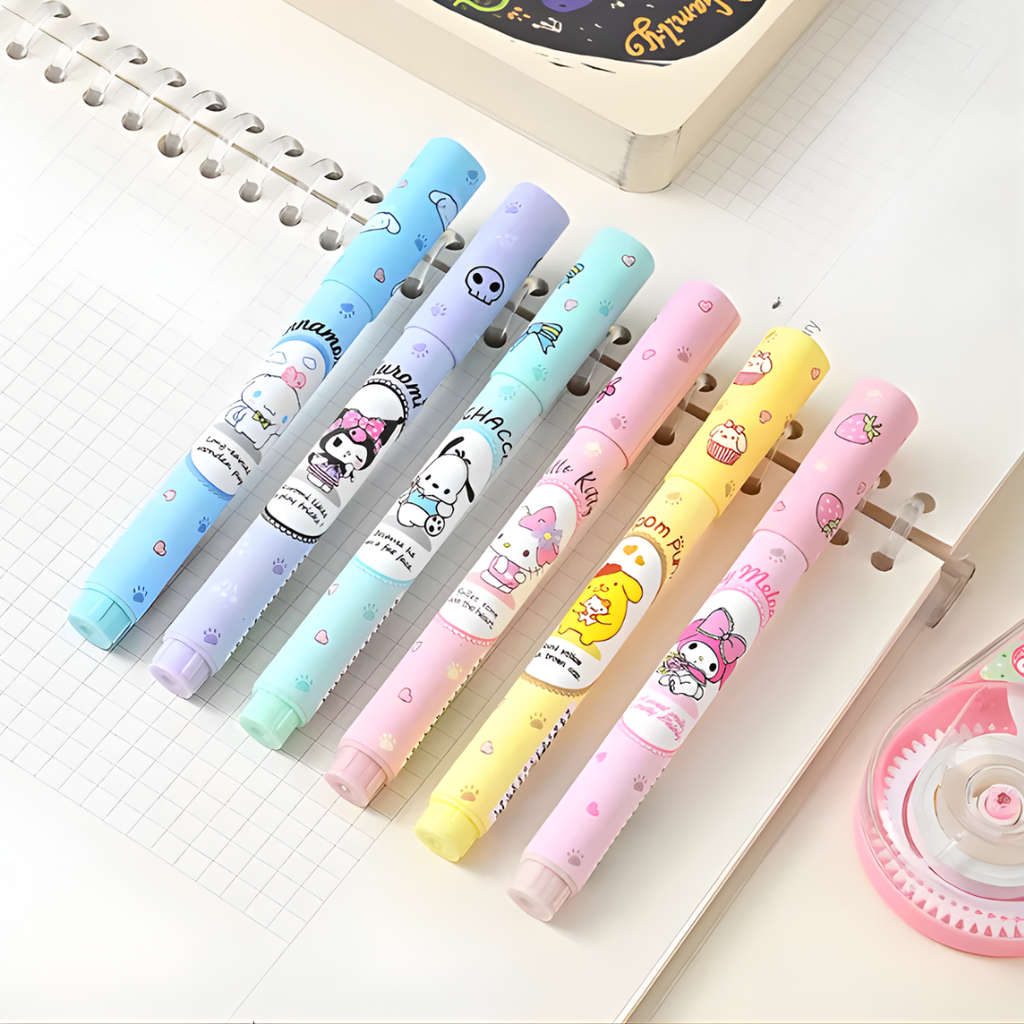 CUTE SANRIO HIGHLIGHTER PENS 6PCS BOX SET