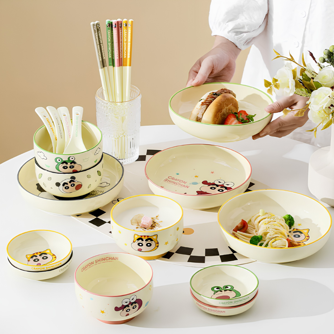 CRAYON SHIN-CHAN ANIMAL SERIES TABLEWARE SET 5PCS - 3 OPTIONS
