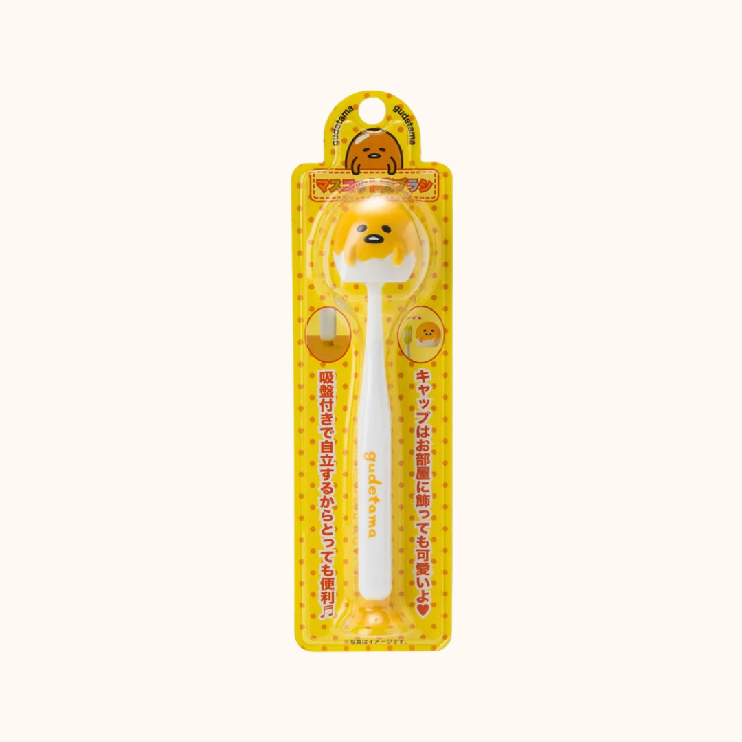 SANRIO GUDETAMA CHARACTER TOOTHBRUSH WITH SUCTION CUP