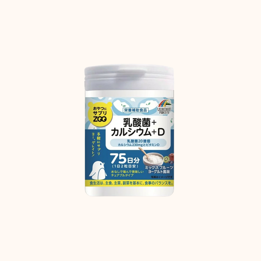 UNIMAT RIKEN ZOO LACTIC ACID BACTERIA + CALCIUM + VITAMIN D CHEWABLE 150 TABLETS