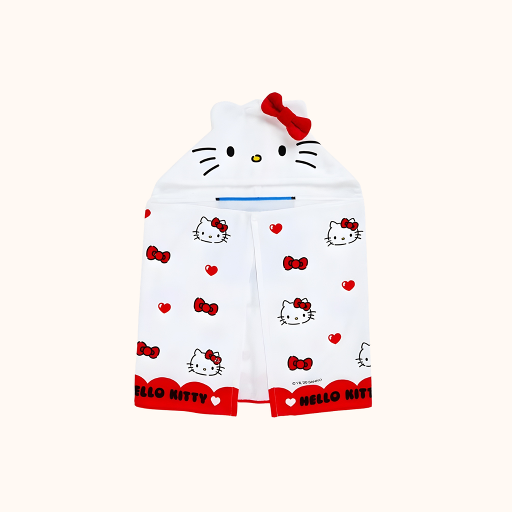 SANRIO HELLO KITTY HOODED TOWEL CLOVER DESIGN