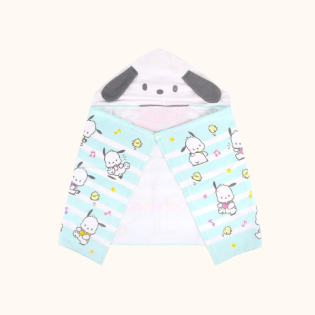 SANRIO POCHACCO HOODED TOWEL CLOVER DESIGN