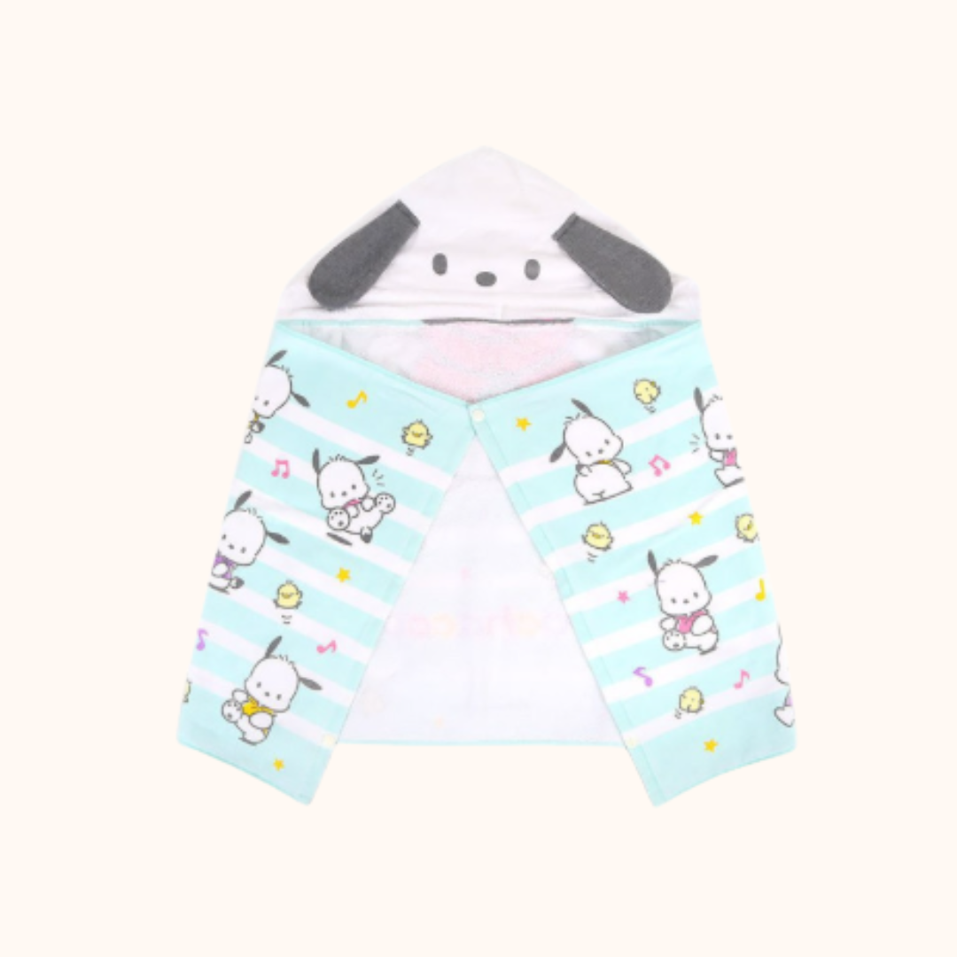 SANRIO POCHACCO HOODED TOWEL CLOVER DESIGN
