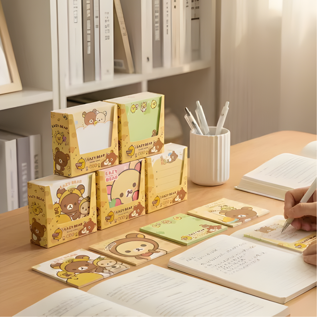 CUTE RILAKKUMA BOX STICKY NOTES SET 100PCS - 5 OPTIONS