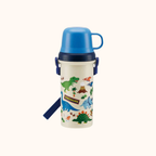 SKATER KIDS PLASTIC WATER BOTTLE WITH CUP DINOSAUR DESIGN 480ML