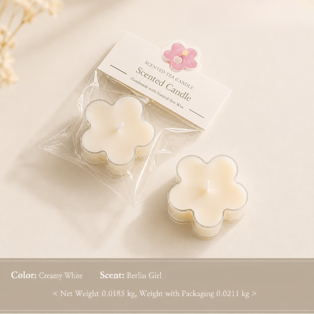 FLOWER-SHAPED TEA LIGHT CANDLE - 3 OPTIONS
