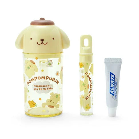 SANRIO POMPOMPURIN BOW TOOTHBRUSH SET WITH CUP