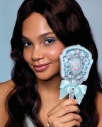 FLOWER KNOWS SHELL PEARL COMPACT MIRROR BLUE SHELL