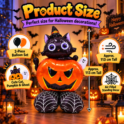 HALLOWEEN INFLATABLE BALLOON DECORATION - GHOST & PUMPKIN - Pumpkin