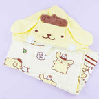 SANRIO POMPOMPURIN HOODED TOWEL CLOVER DESIGN