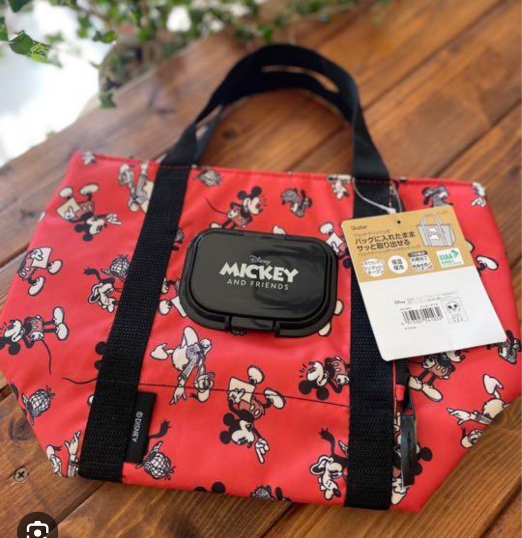 SKATER INSULATED LUNCH BAG WITH WET TISSUE POCKET MICKEY MOUSE