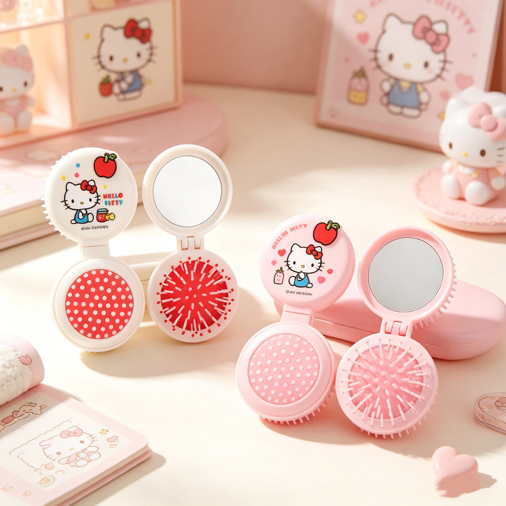 SANRIO HELLO KITTY CUSHION HAIR BRUSH PINK
