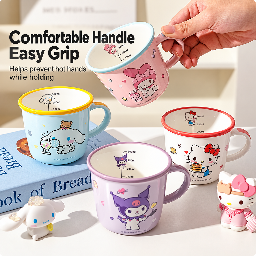 Sanrio measuring cups with comfortable handles