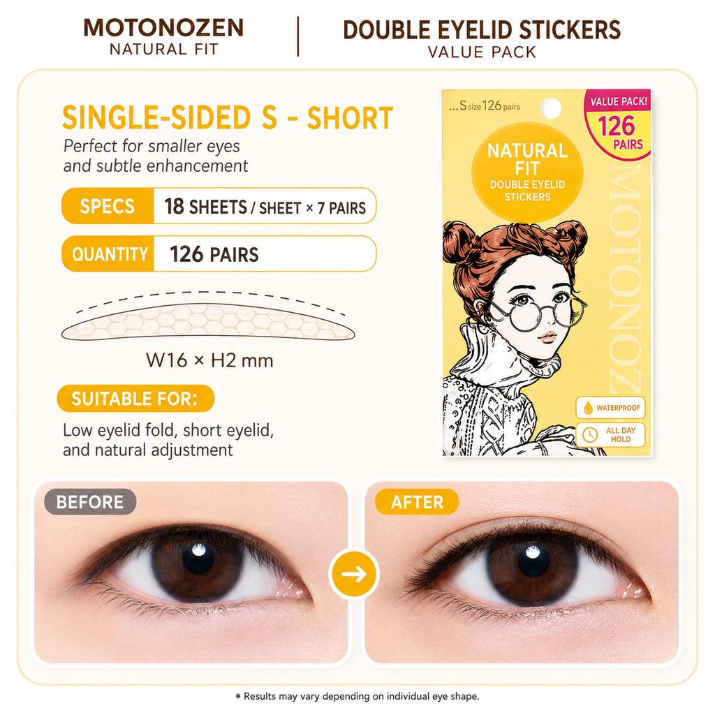 MOTONOZEN SINGLE SIDE DOUBLE EYELID TAPE S 72PCS