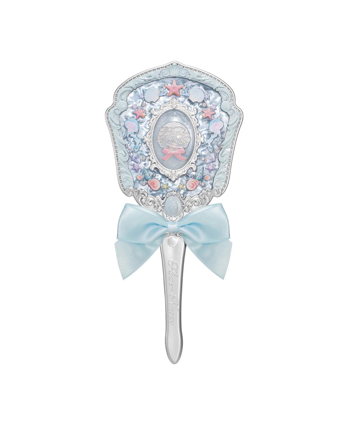 FLOWER KNOWS SHELL PEARL COMPACT MIRROR BLUE SHELL