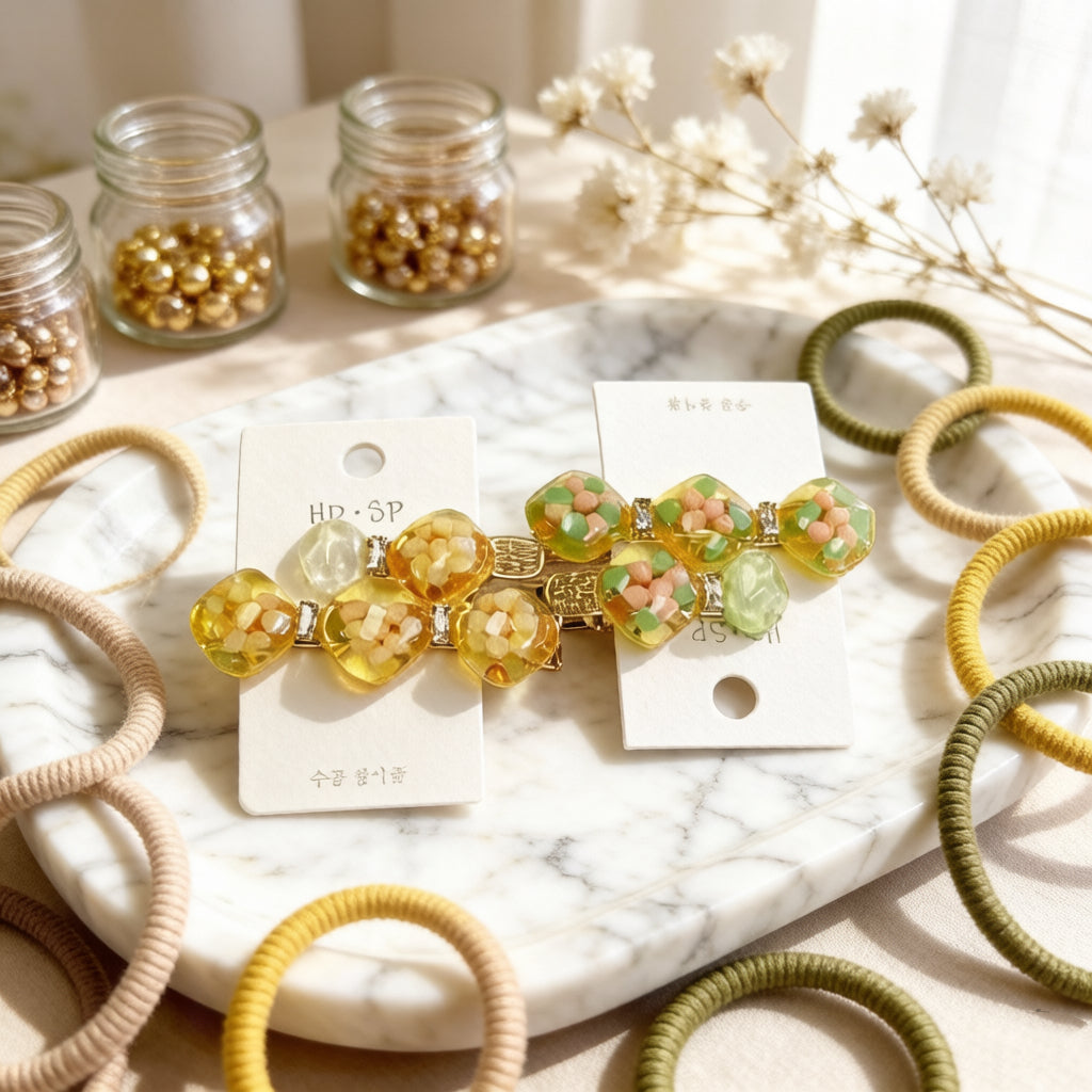 KOREAN CANDY RESIN BEAD HAIR CLIP