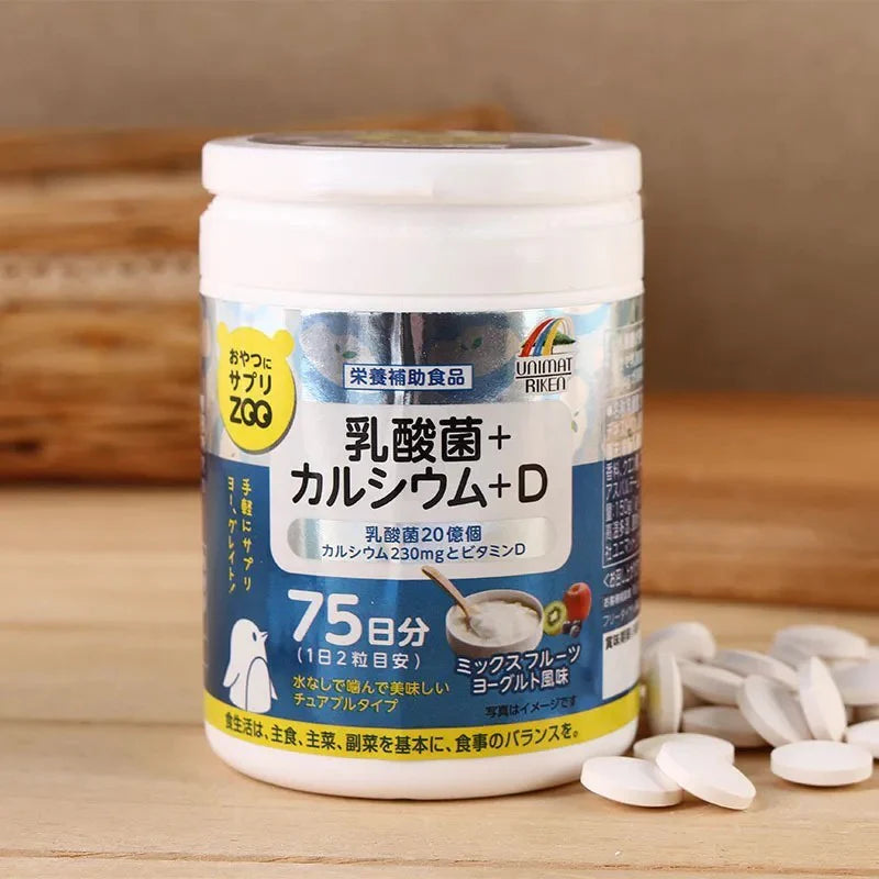 UNIMAT RIKEN ZOO LACTIC ACID BACTERIA + CALCIUM + VITAMIN D CHEWABLE 150 TABLETS