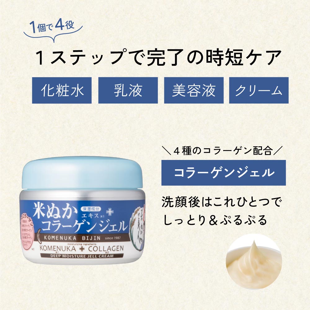 NIHONSAKARI KOMENUKA BIJIN COLLAGEN DEEP MOISTURE JELL CREAM 100G