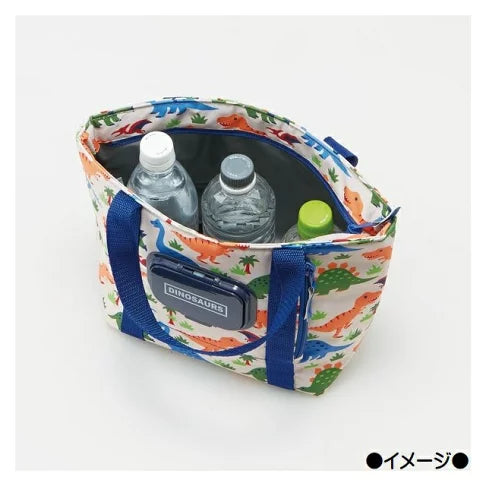 SKATER INSULATED LUNCH BAG WITH WET TISSUE POCKET DENOSAURUS