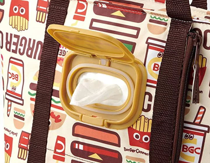 SKATER INSULATED LUNCH BAG WITH WET TISSUE POCKET BURGER