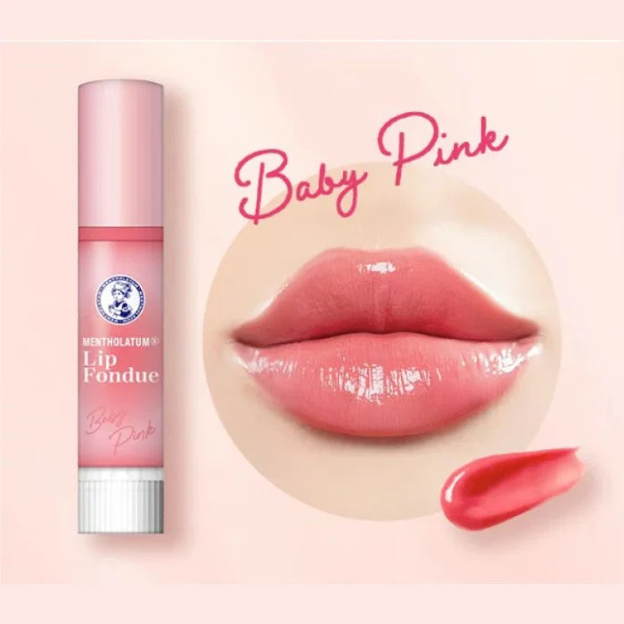 ROHTO PHARMACEUTICAL MENTHOLATUM LIP FONDUE BABY PINK 3.2G - 3 COLOURS