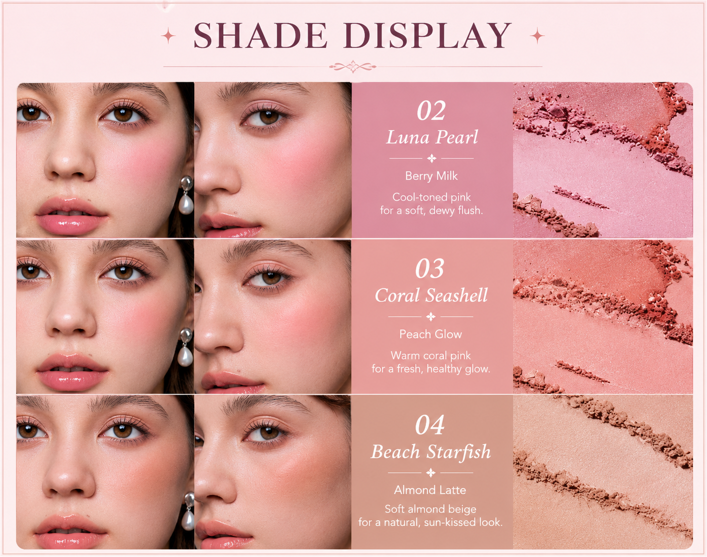 FLOWER KNOWS SHELL'S JEWEL COLLECTION SILK SATIN BLUSH 5G #01 PETAL PEARL