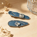 KOREAN DENIM PEARL HAIR CLIP