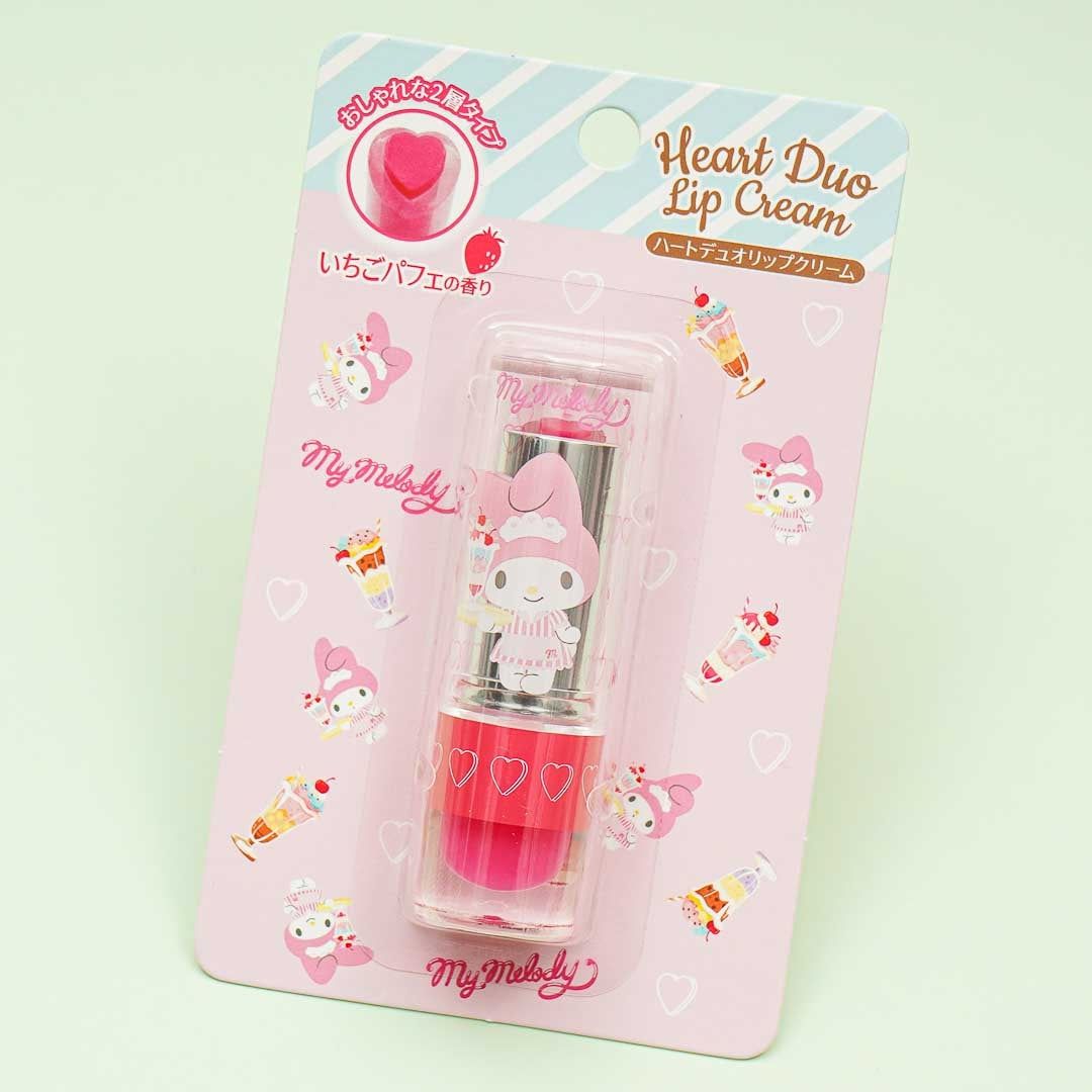 PIERAS MY MELODY HEART DUO LIP CREAM STRAWBERRY PARFAIT SCENT 3.5G
