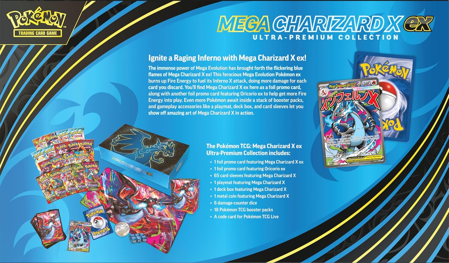 POKEMON TCG MEGA EVOLUTIONS MEGA CHARIZARD X EX ULTRA PREMIUM COLLECTION