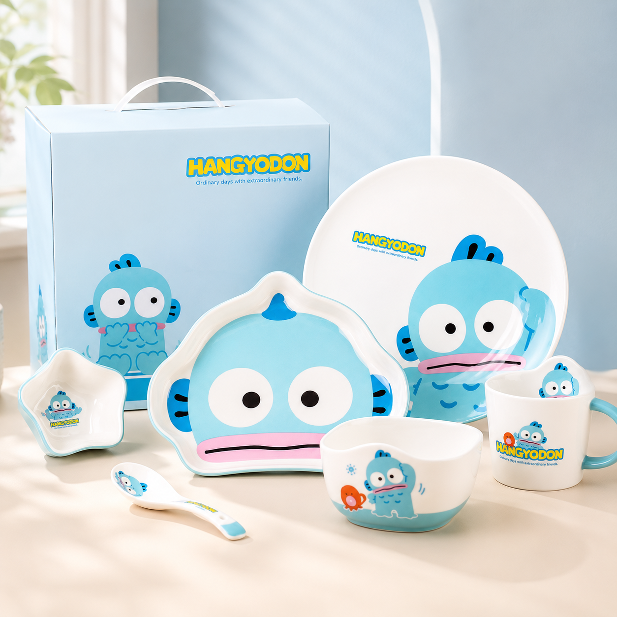 HANGYODON SANRIO COFFRET CADEAU DE VAISSELLE 6 PIÈCES POUR ENFANTS