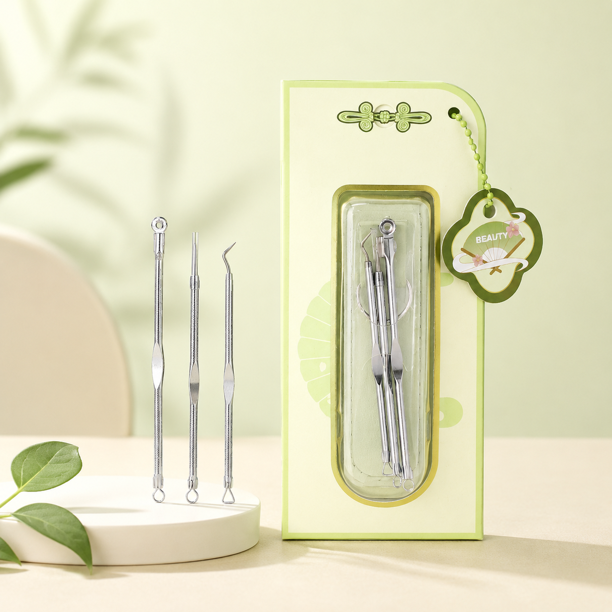 MINI BLACKHEAD COMEDONE EXTRACTOR NEEDLE SET 3-PACK
